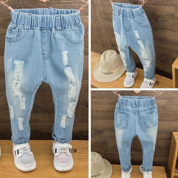 jeans children's spring and autumn trousers children ripped pants baby clothing solid color fashion mid-waist, Blue
jeans children's spring and autumn trousers children ripped pants baby clothing solid color fashion mid-waist, Blue