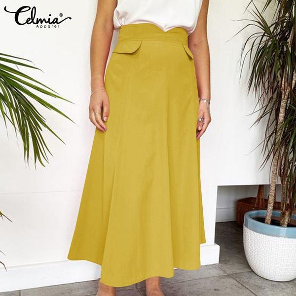 skirts celmia women 2021 fashion high waist spring solid color a-line fake pocket loose office lady long skirt femme, Black
skirts celmia women 2021 fashion high waist spring solid color a-line fake pocket loose office lady long skirt femme, Black