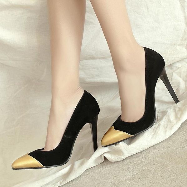 dress shoes plus size 34-48 fashion women shoe golden woman flock high heels pumps ladies office pointed toe summer, Black
dress shoes plus size 34-48 fashion women shoe golden woman flock high heels pumps ladies office pointed toe summer, Black