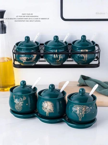 storage bottles & jars creative nordic style light luxury emerald ceramic sugar salt msg jar seasoning box four-piece household set
storage bottles & jars creative nordic style light luxury emerald ceramic sugar salt msg jar seasoning box four-piece household set