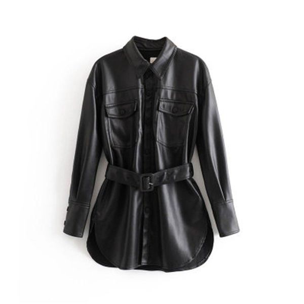 women's leather & faux 2021 fashion spring autumn pu coat women single breasted long sleeve jacket with belt vintage outwear ladies b4, Black
women's leather & faux 2021 fashion spring autumn pu coat women single breasted long sleeve jacket with belt vintage outwear ladies b4, Black