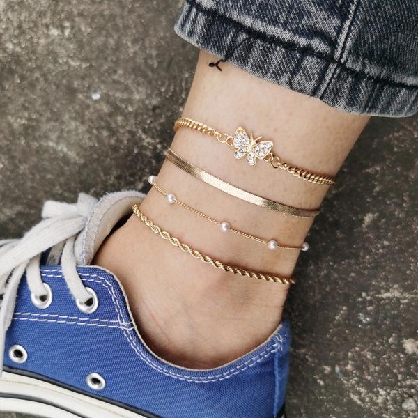 anklets bohemian women anklet set for jewlery accessories fashion butterfly imitation pearl rhinestones zircon chain, Red;blue
anklets bohemian women anklet set for jewlery accessories fashion butterfly imitation pearl rhinestones zircon chain, Red;blue