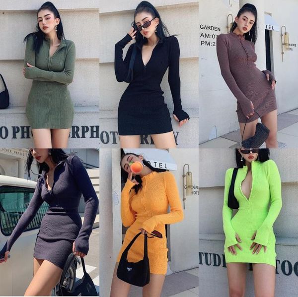 casual dresses women zipper knitted bodycon mini dress, Black;gray
casual dresses women zipper knitted bodycon mini dress, Black;gray