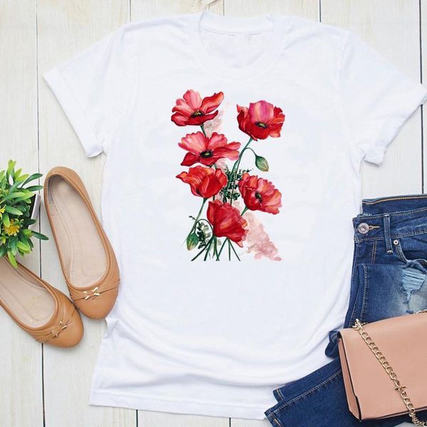 women's t-shirt women fashion print graphic watercolor kawaii floral cartoon summer short sleeve female clothes tees tshirt, White
women's t-shirt women fashion print graphic watercolor kawaii floral cartoon summer short sleeve female clothes tees tshirt, White