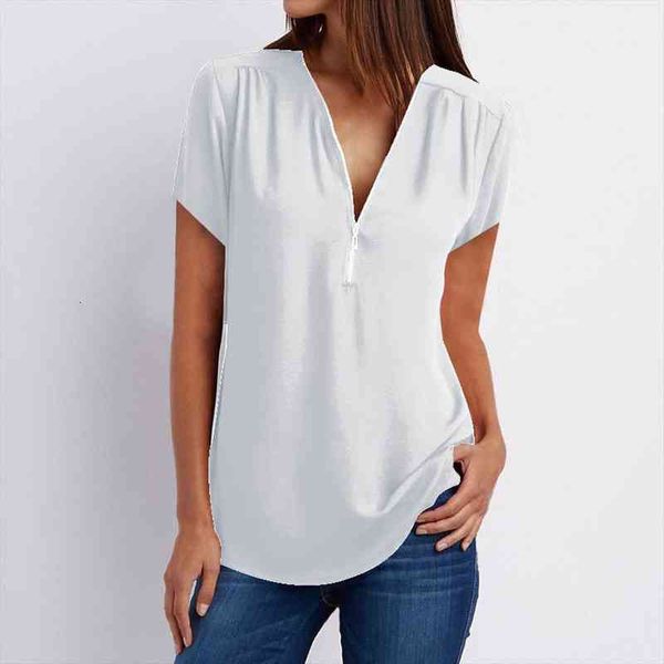 summer white black blouse woman fashion zipper v neck casual shirts solid color female lady blouses tunic dropshipping
summer white black blouse woman fashion zipper v neck casual shirts solid color female lady blouses tunic dropshipping
