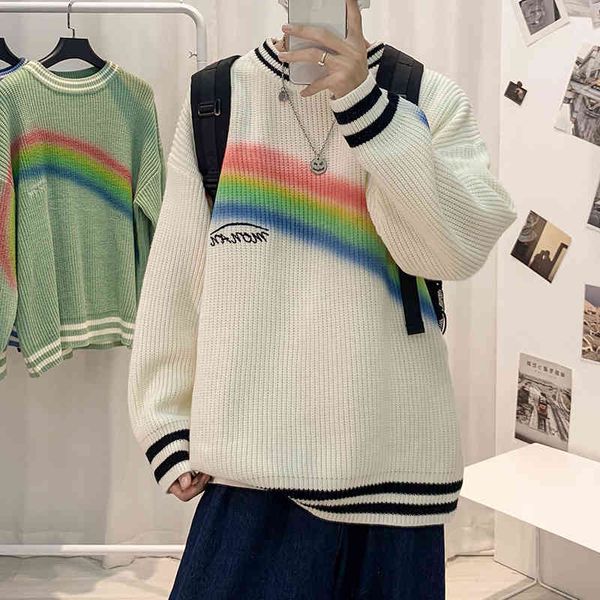 men's sweaters suéteres masculinos de alta qualida, estampados em arco-Ãris, outono inverno, novo, gola redonda, roupas malha solt, White;black
men's sweaters suéteres masculinos de alta qualida, estampados em arco-Ãris, outono inverno, novo, gola redonda, roupas malha solt, White;black