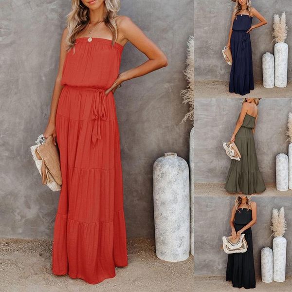 women's summer tube lace stitching backless dress solid color fashion long casual dresses, Black;gray
women's summer tube lace stitching backless dress solid color fashion long casual dresses, Black;gray