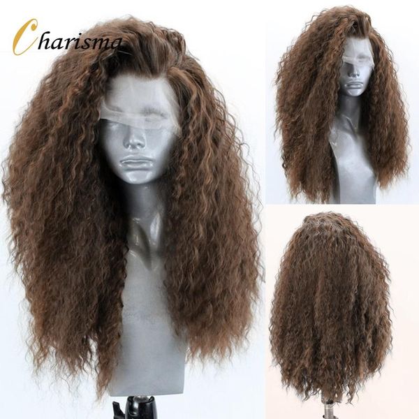 synthetic wigs charisma long afro kinky curly lace front for women brown color hair glueless with natural hairline, Black
synthetic wigs charisma long afro kinky curly lace front for women brown color hair glueless with natural hairline, Black
