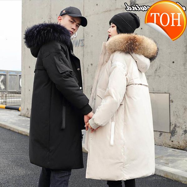 -40 degree 90% white duck down jacket coat winter parkas fur hooded collar windbreaker thick warm x-long couple, Black
-40 degree 90% white duck down jacket coat winter parkas fur hooded collar windbreaker thick warm x-long couple, Black