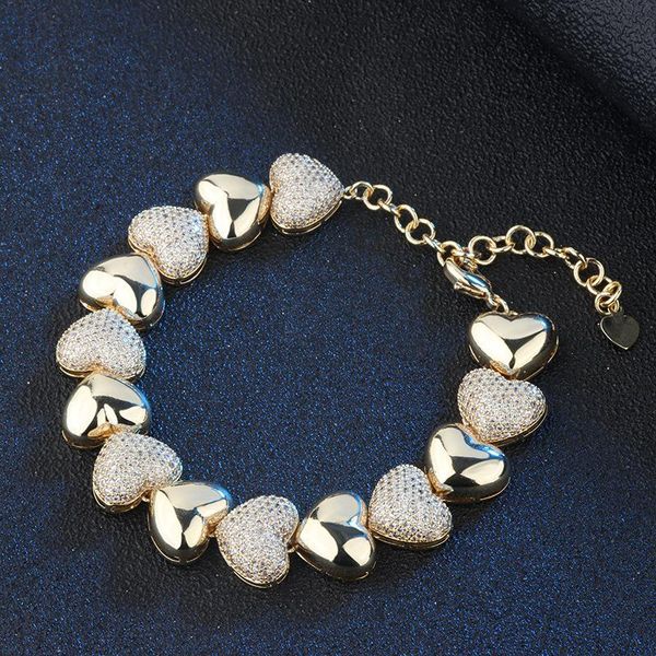 charm bracelets nurmwung boutique luxury white blue red zircon heart bracelet for woman jewelry copper plated wedding party couple gift, Golden;silver
charm bracelets nurmwung boutique luxury white blue red zircon heart bracelet for woman jewelry copper plated wedding party couple gift, Golden;silver
