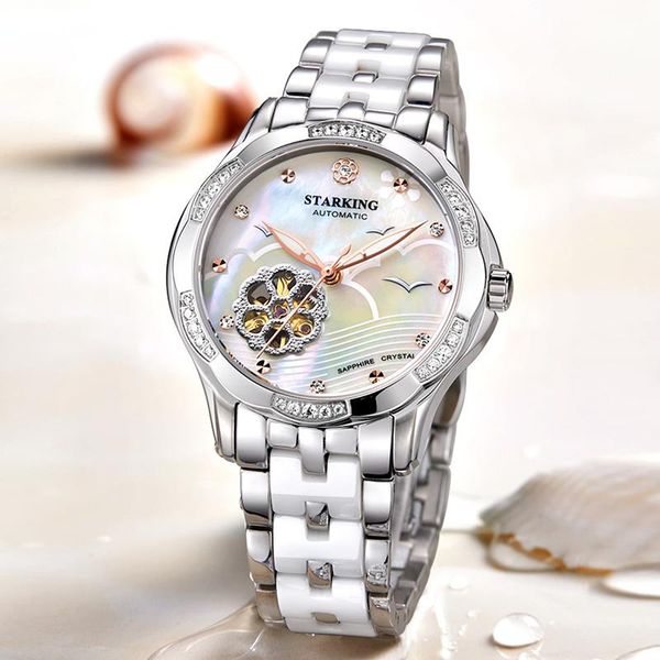 wristwatches starking white ceramic women watches bracelet sapphire crystal shell dial ladies hollow self-wind mechanical watch elegance rel, Slivery;brown
wristwatches starking white ceramic women watches bracelet sapphire crystal shell dial ladies hollow self-wind mechanical watch elegance rel, Slivery;brown