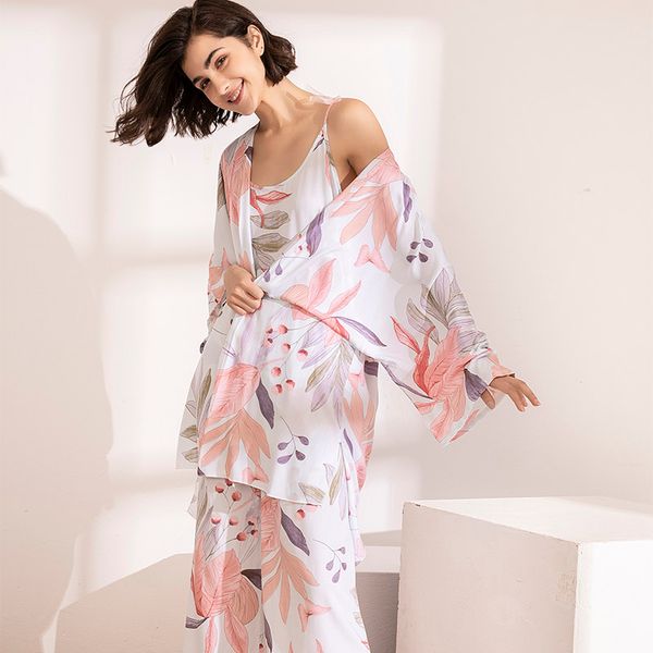 selling 3pcs soft pajama set for spring & fall ladies sleepwear floral printed pink leaves cardigan+camisole+pants homewear, Black;red
selling 3pcs soft pajama set for spring & fall ladies sleepwear floral printed pink leaves cardigan+camisole+pants homewear, Black;red