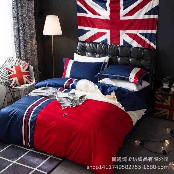 new british style bedding four piece set pure cotton quilt cover bed sheet simple
new british style bedding four piece set pure cotton quilt cover bed sheet simple