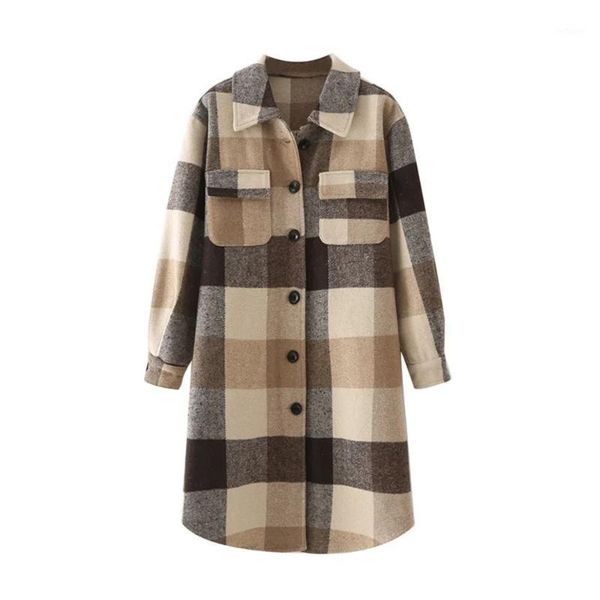 women's wool & blends dylqfs 2021 autumn women plaid long sleeve coat female vintage streetwear lapel single-breasted casual fashion ch, Black
women's wool & blends dylqfs 2021 autumn women plaid long sleeve coat female vintage streetwear lapel single-breasted casual fashion ch, Black