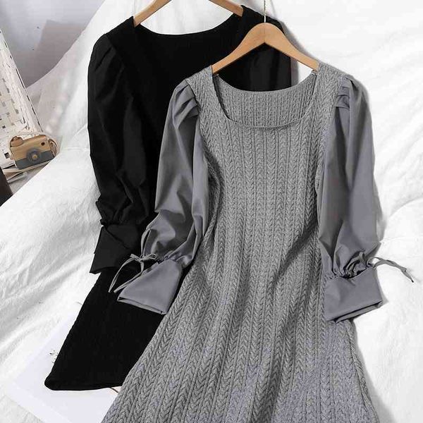 dresses spring autumn women black patchwork party clothing fashion long sleeve knit sweater dress, Black;gray
dresses spring autumn women black patchwork party clothing fashion long sleeve knit sweater dress, Black;gray