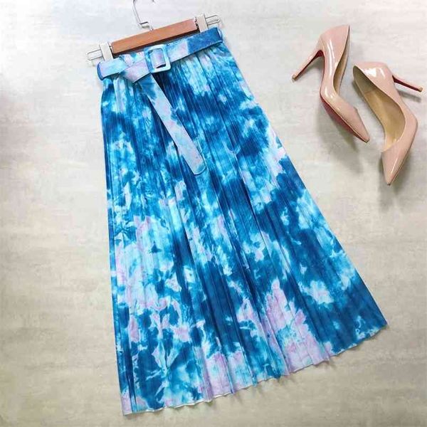 early autumn european& american women high waist slim tie-dye pleated skirt casual a-line long 210527, Black
early autumn european& american women high waist slim tie-dye pleated skirt casual a-line long 210527, Black