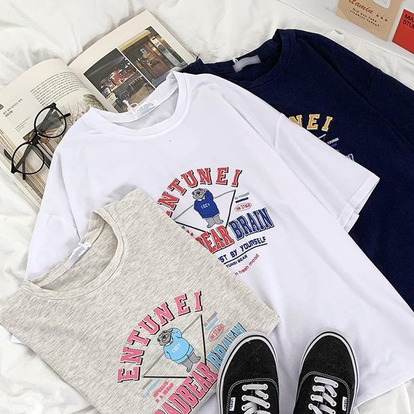 summer vintage women t shirt funny bear print solid round neck loose and short sleeve blue gray white t-shirt women's
summer vintage women t shirt funny bear print solid round neck loose and short sleeve blue gray white t-shirt women's