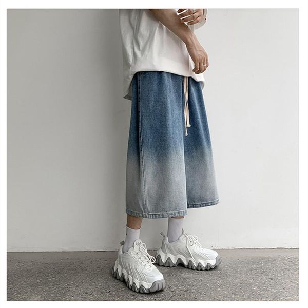 men's jeans summer gradient shorts male calf length trousers denim elastic waist short jean mens oversized black/blue s-2xl
men's jeans summer gradient shorts male calf length trousers denim elastic waist short jean mens oversized black/blue s-2xl