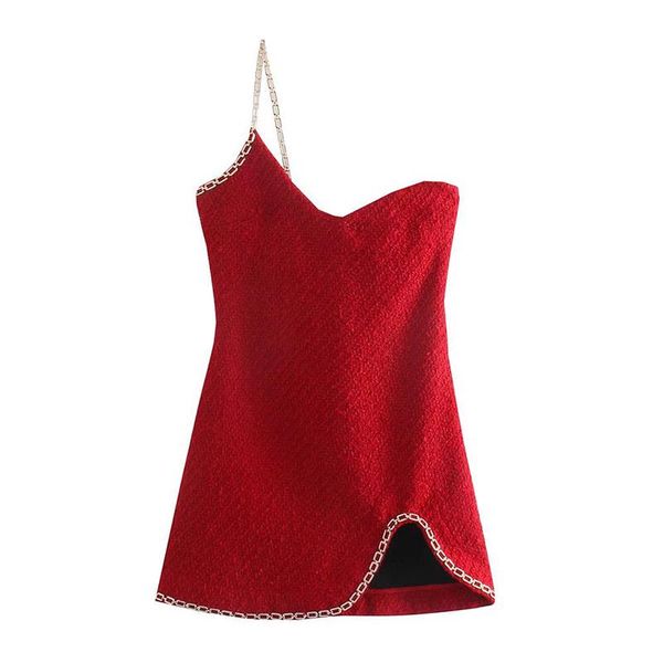 casual dresses yenkye women chain trim asymmetrical dress ladies vintage red tweed christmas party mini vestido, Black;gray
casual dresses yenkye women chain trim asymmetrical dress ladies vintage red tweed christmas party mini vestido, Black;gray