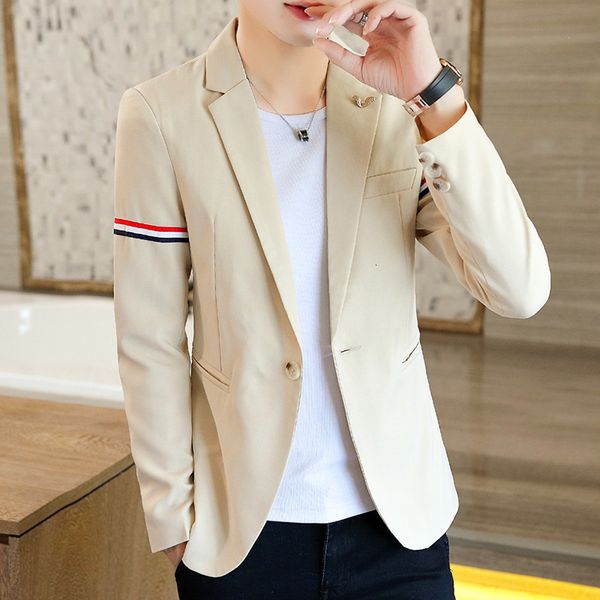 men's suits & blazers autumn handsome slim-fit ribbon decoration single button suit teenagers solid color casual blazer p2ob, White;black
men's suits & blazers autumn handsome slim-fit ribbon decoration single button suit teenagers solid color casual blazer p2ob, White;black