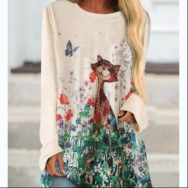 womens t shirts autumn cat print long sleeve o neck women shirt fashion solid color cartoon loose, White
womens t shirts autumn cat print long sleeve o neck women shirt fashion solid color cartoon loose, White