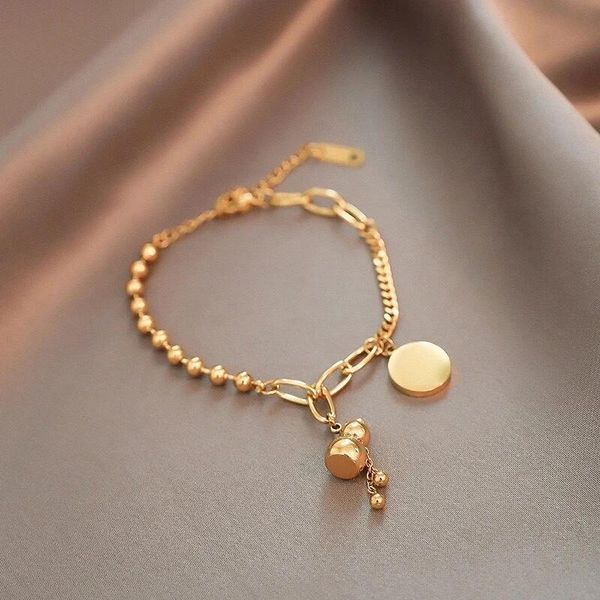 link, chain meyrroyu stainless steel gold color bead round tag gourd bracelet for women 2021 trend ethnic hip hop party gift fashion jewelry, Black
link, chain meyrroyu stainless steel gold color bead round tag gourd bracelet for women 2021 trend ethnic hip hop party gift fashion jewelry, Black