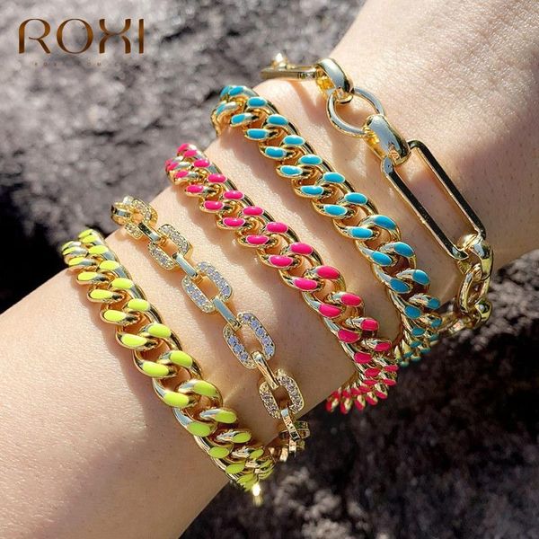 charm bracelets roxi copper ins hip hop enamel colored cuban chains for women girls summer beach jewelry bohemia bracelet, Golden;silver
charm bracelets roxi copper ins hip hop enamel colored cuban chains for women girls summer beach jewelry bohemia bracelet, Golden;silver