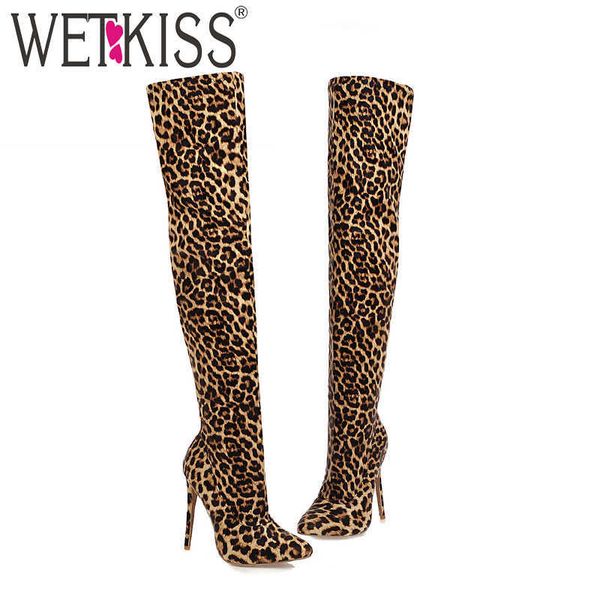 wetkiss leopard boots women over the knee boot female stiletto heels shoes ladies pointed toe shoes winter plus size 48 210630, Black
wetkiss leopard boots women over the knee boot female stiletto heels shoes ladies pointed toe shoes winter plus size 48 210630, Black