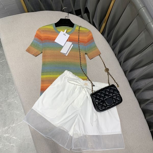 t shirt high-end brand women 70% wool 30% silk knit shirt autumn casual long sleeve o-neck elastic rainbow stripe sweaters top, White
t shirt high-end brand women 70% wool 30% silk knit shirt autumn casual long sleeve o-neck elastic rainbow stripe sweaters top, White