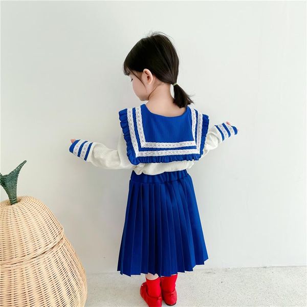 spring girls' college wind navy collar + pleated skirt female baby sailor moon two-piece dress suit toddler outwear set clothing sets, White
spring girls' college wind navy collar + pleated skirt female baby sailor moon two-piece dress suit toddler outwear set clothing sets, White