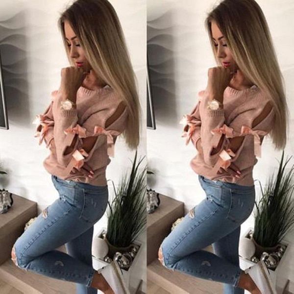 women's sweaters 2021 winter women knitted pullover lace up casual long sleeve hollow out bow pull femme fashion ladies sweter plus siz, White;black
women's sweaters 2021 winter women knitted pullover lace up casual long sleeve hollow out bow pull femme fashion ladies sweter plus siz, White;black