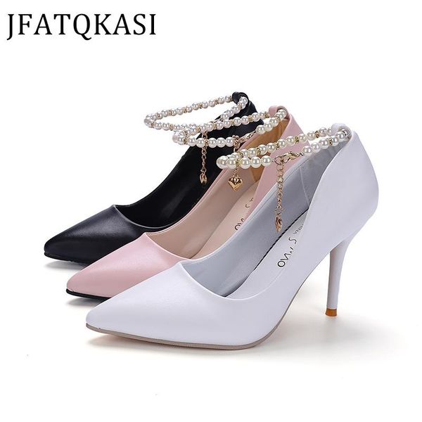 dress shoes women high heels spring pointed shallow party female pumps fashion brand pearl metal string lady single 2021 style, Black
dress shoes women high heels spring pointed shallow party female pumps fashion brand pearl metal string lady single 2021 style, Black