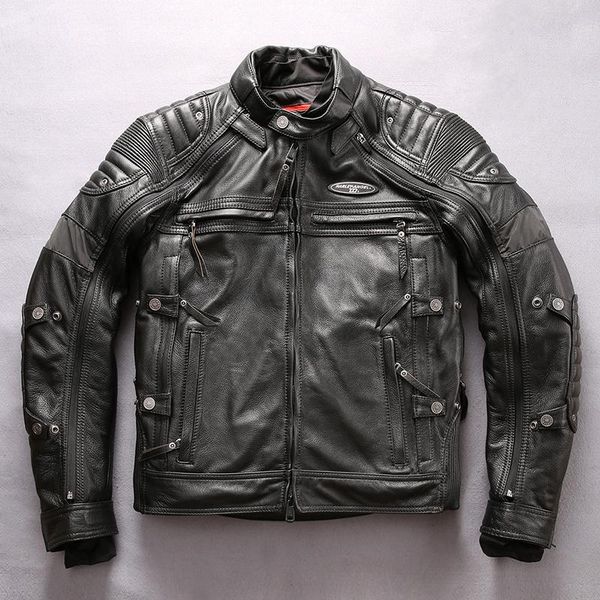 men's leather & faux 2022 professional motorcycle genuine jacket men slim fit cowskin biker removable coat, Black
men's leather & faux 2022 professional motorcycle genuine jacket men slim fit cowskin biker removable coat, Black