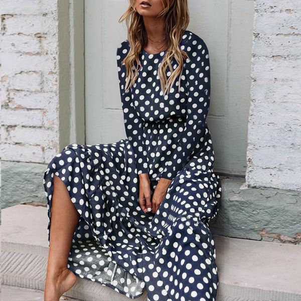 casual dresses duzeala women print polka dot ruffles boho maxi dress o-neck long sleeve party fashion autumn winter, Black;gray
casual dresses duzeala women print polka dot ruffles boho maxi dress o-neck long sleeve party fashion autumn winter, Black;gray