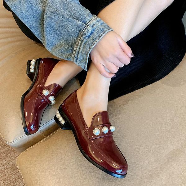 women pumps 22-25cm online celebrity shoes pearl decoration microfiber patent leather fashion casual dress, Black 
women pumps 22-25cm online celebrity shoes pearl decoration microfiber patent leather fashion casual dress, Black