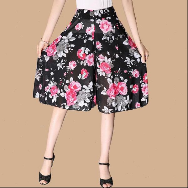 summer women capri casual loose chiffon elastic waist wide leg knee length skirt pants female lady high middle age mother, Black;white
summer women capri casual loose chiffon elastic waist wide leg knee length skirt pants female lady high middle age mother, Black;white