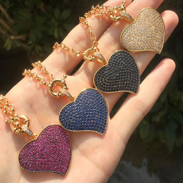 cubic zircon big heart pendant necklace for women gold color chain crystal peach punk choker cz fashion party jewelry 2021 chains, Silver
cubic zircon big heart pendant necklace for women gold color chain crystal peach punk choker cz fashion party jewelry 2021 chains, Silver