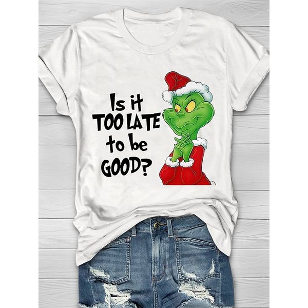 summer women's t-shirt christmas frog print round neck street casual home short-sleeved loose and comfortable, White
summer women's t-shirt christmas frog print round neck street casual home short-sleeved loose and comfortable, White