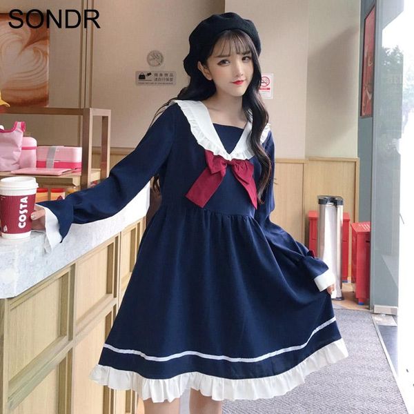 casual dresses school uniform girls preppy cute tie short sleeve dress 2021 summer girl cartoon blue white sailor collar, Black;gray
casual dresses school uniform girls preppy cute tie short sleeve dress 2021 summer girl cartoon blue white sailor collar, Black;gray