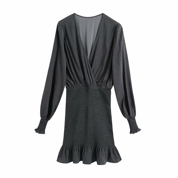 women dress solid long sleeve v-neck above knee dresses female fashion casual clothes, Black;gray
women dress solid long sleeve v-neck above knee dresses female fashion casual clothes, Black;gray