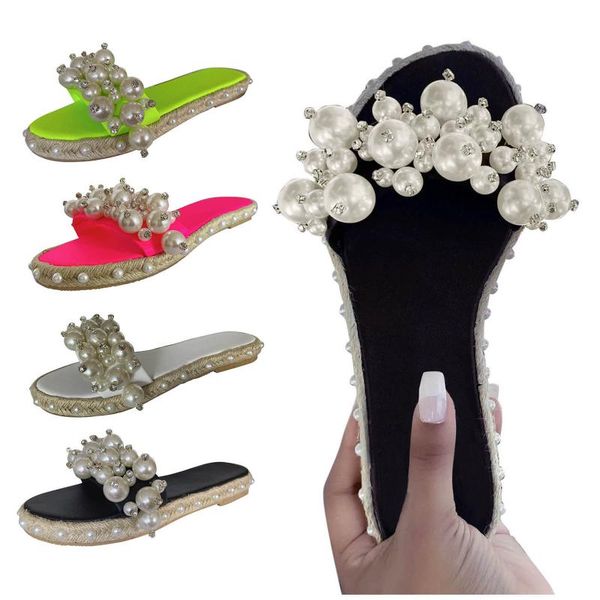 sandals women's pearl fashion one-word slippers flat large size and shoes plus breathable comfort beach, Black
sandals women's pearl fashion one-word slippers flat large size and shoes plus breathable comfort beach, Black