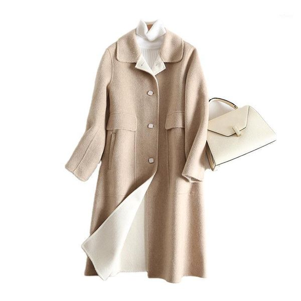 women's wool & blends 2021 autumn and winter blue american australian double-sided cashmere coat long temperament single-breasted contr, Black
women's wool & blends 2021 autumn and winter blue american australian double-sided cashmere coat long temperament single-breasted contr, Black