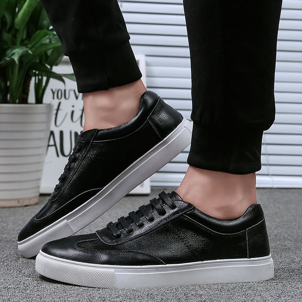 dress shoes spring autumn white men genuine leather casual male flat lce-up business fashion man footwear sneakers zx5l, Black
dress shoes spring autumn white men genuine leather casual male flat lce-up business fashion man footwear sneakers zx5l, Black