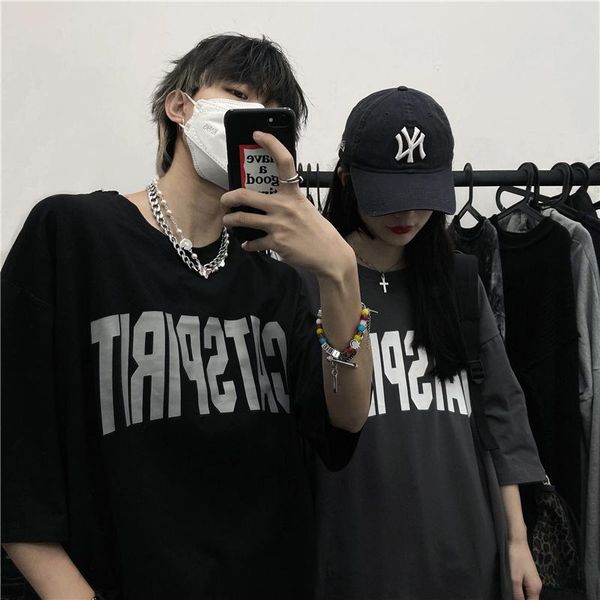 women's t-shirt korea harajuku high street dark woman simple letter printing vintage couple short-sleeved tshirt grunge kpop clothes, White
women's t-shirt korea harajuku high street dark woman simple letter printing vintage couple short-sleeved tshirt grunge kpop clothes, White