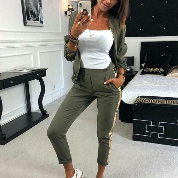two piece dress 2pcs womens sequins outdoors tracksuit autumn winter casual side striped suits long sleeve jackets sweatshirt pants sportswe, White
two piece dress 2pcs womens sequins outdoors tracksuit autumn winter casual side striped suits long sleeve jackets sweatshirt pants sportswe, White