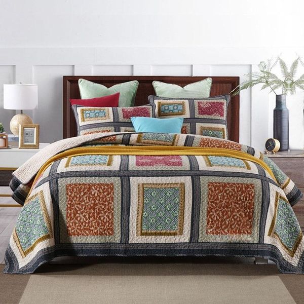 comforters & sets pastoral bedspread on the bed cotton quilt set 3pcs vintage handmade patchwork covers king queen size coverlet blanket
comforters & sets pastoral bedspread on the bed cotton quilt set 3pcs vintage handmade patchwork covers king queen size coverlet blanket