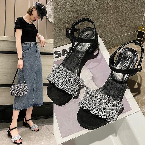med clear heels 2021 sandals open toe female shoe buckle strap all-match medium high rhinestone peep girls comfort fashion b, Black
med clear heels 2021 sandals open toe female shoe buckle strap all-match medium high rhinestone peep girls comfort fashion b, Black