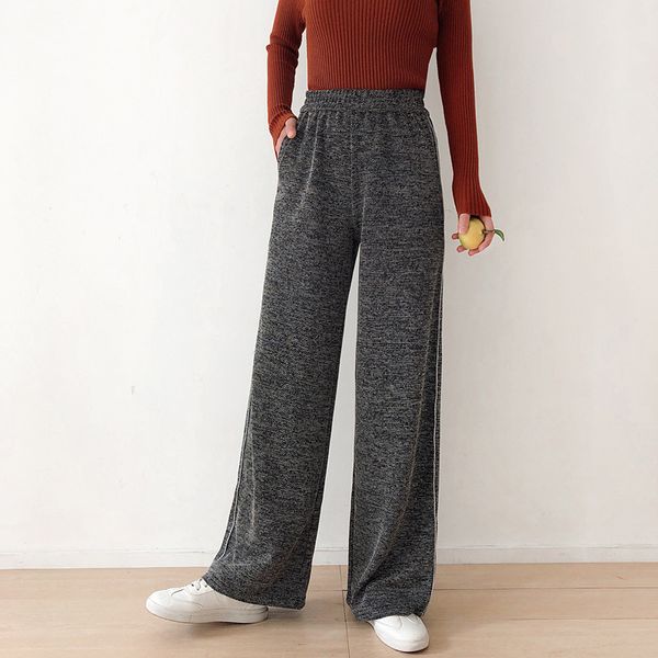 pant winter womens thick gray casual wide-legged pants korean style waist elastic dobby striped fashion female long trousers autumn, Black;white
pant winter womens thick gray casual wide-legged pants korean style waist elastic dobby striped fashion female long trousers autumn, Black;white