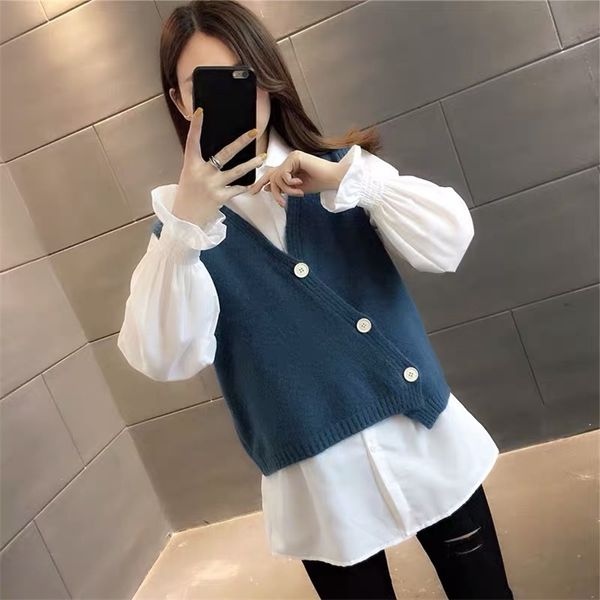 spring and autumn women's shirts vests sweaters fashion western leisure 210427, White;black
spring and autumn women's shirts vests sweaters fashion western leisure 210427, White;black