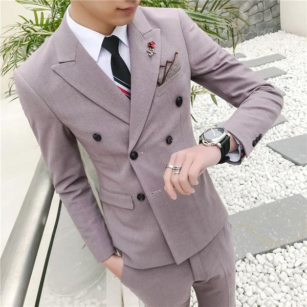 man slim fit three-piece business suit sets costume double-breasted male wedding groomsman blazers trousers vest men's suits &, White;black
man slim fit three-piece business suit sets costume double-breasted male wedding groomsman blazers trousers vest men's suits &, White;black